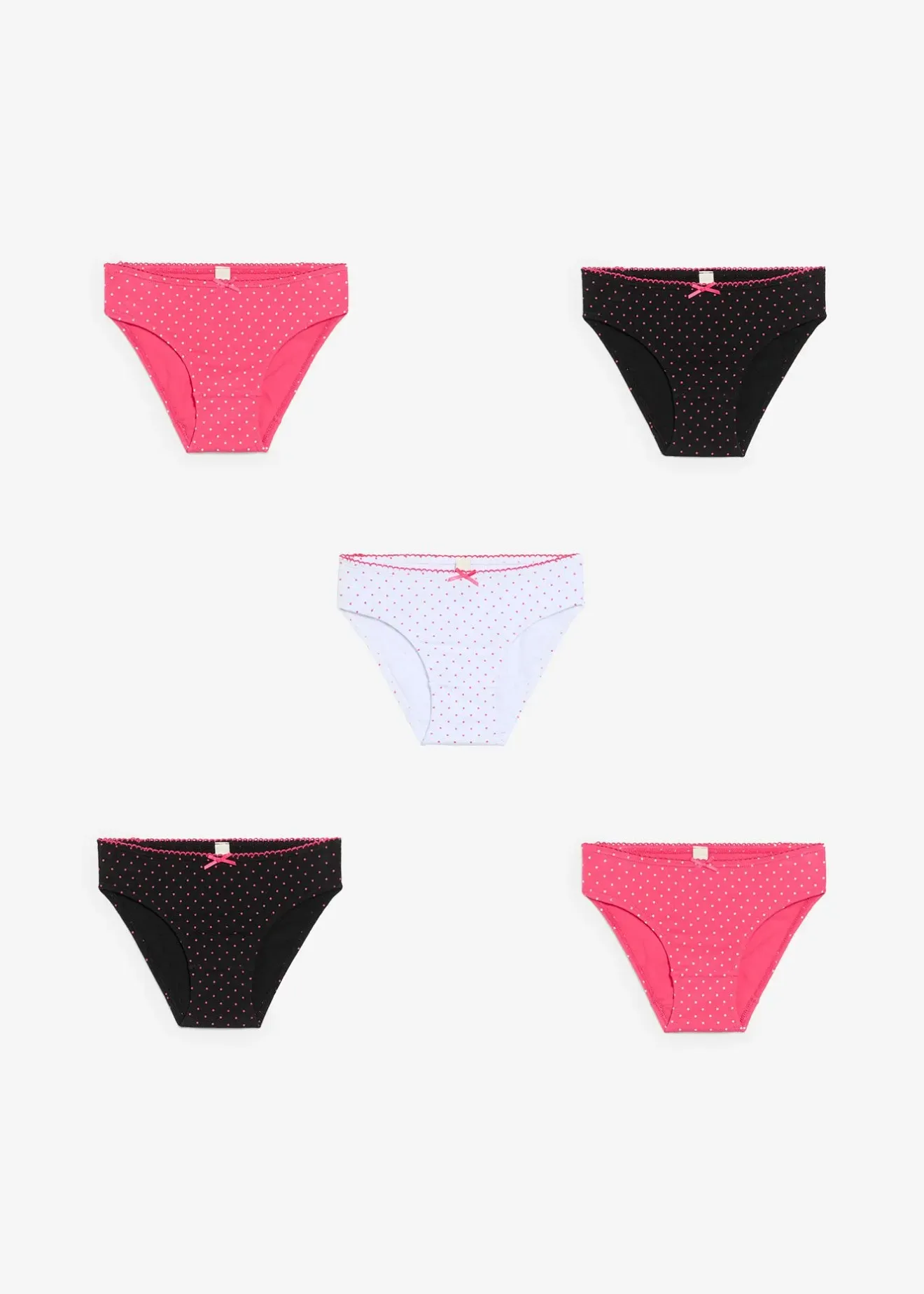 bonprix Lot de 5 slips coton avec nœud en satin|Enfant Vêtements Enfant|Lot De 2 Articles Et Plus