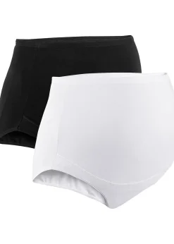 bonprix Lot de 2 slips de grossesse en coton|Femme Maternité|Lingerie Coton