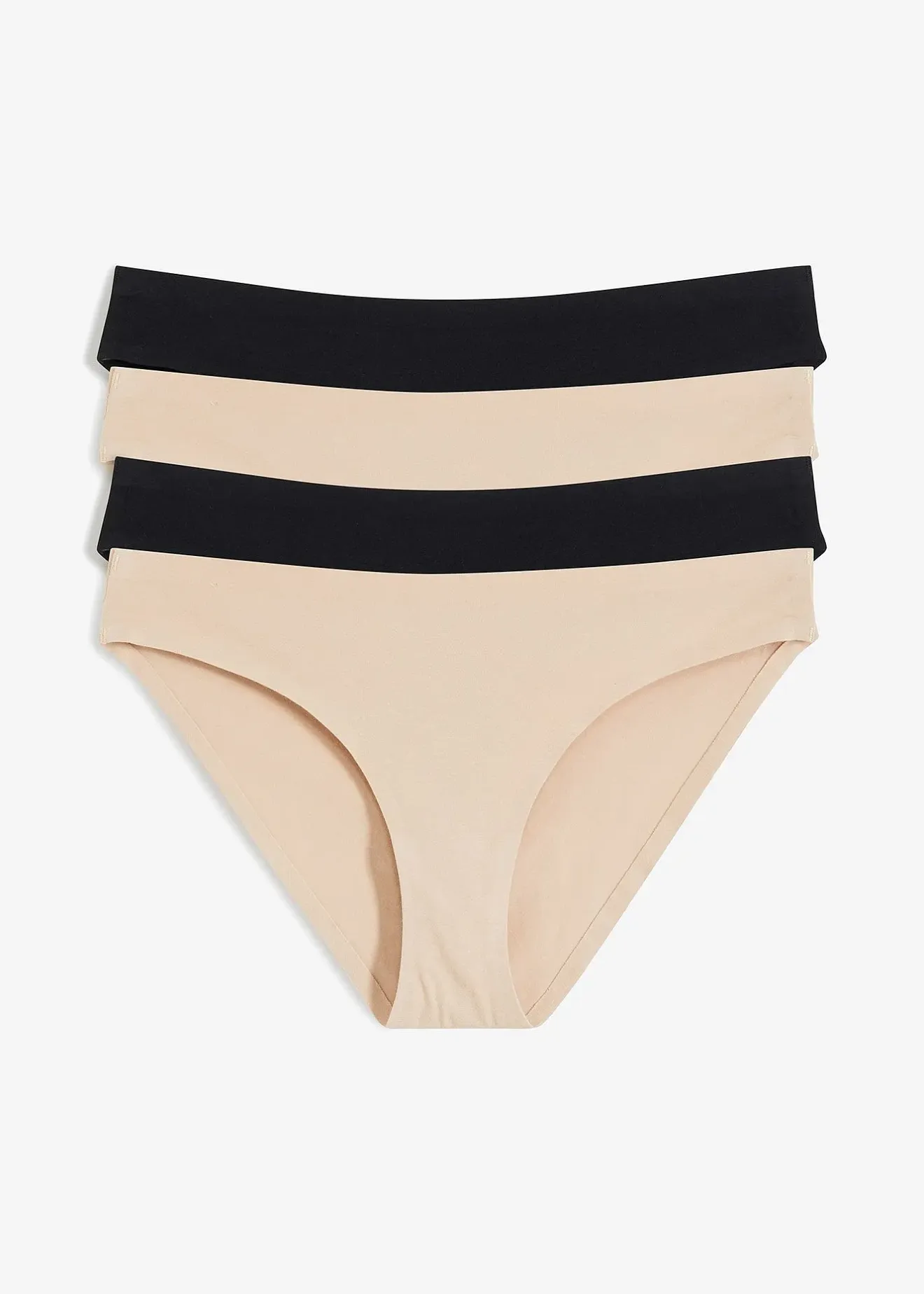 bonprix Lot de 4 slips invisibles en coton|Femme Sans Couture|Lingerie Coton