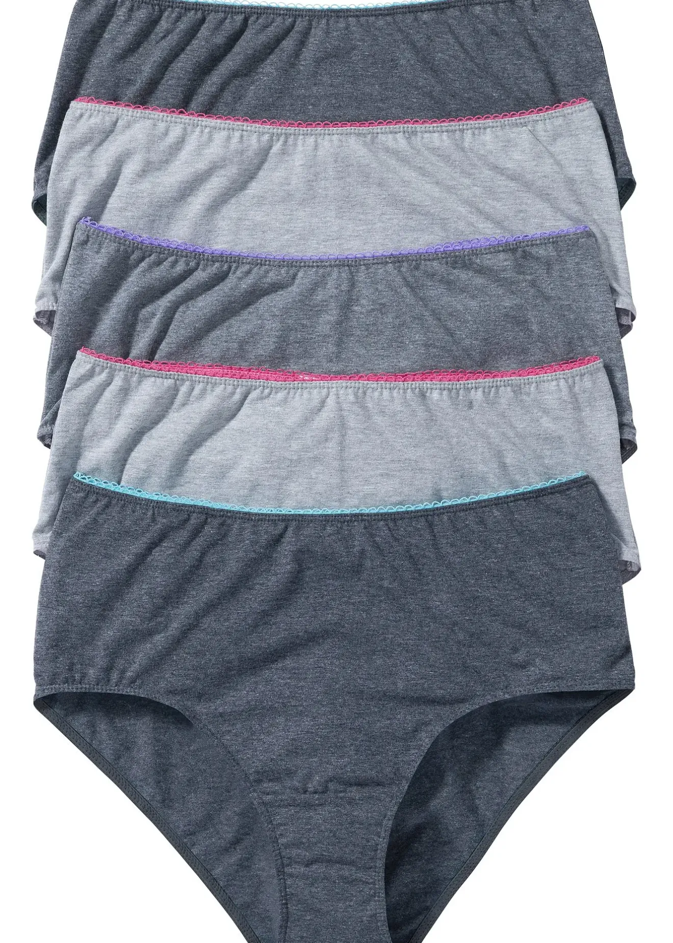 bonprix Lot de 5 slips maxi|Femme Lingerie Coton|Bas