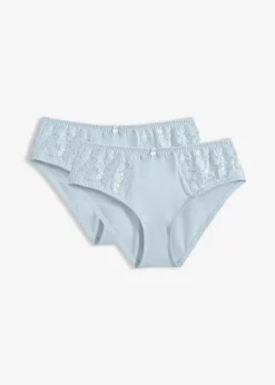 Femme bonprix Bas|Lot de 2 slips maxi avec dentelle