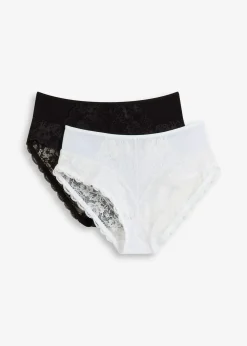 bonprix Lot de 2 slips maxi avec dentelle|Femme Dessous|Bas