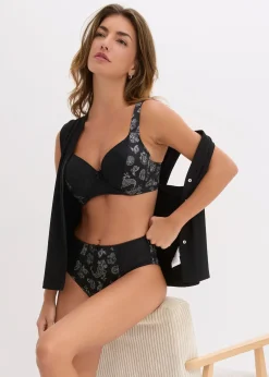 Femme bonprix Dessous|Bas|Lot de 2 slips Maxi avec dentelle