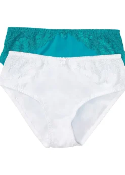 Femme bonprix Bas|Lot de 2 slips maxi avec dentelle