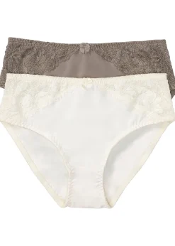 Femme bonprix Bas|Lot de 2 slips maxi avec dentelle