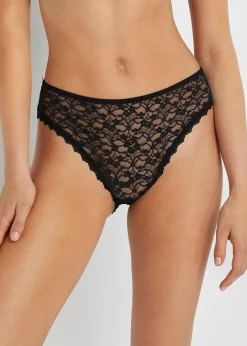 bonprix Lot de 3 slips Maxi échancrés en dentelle recyclée|Femme Bas