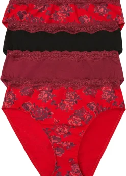 Femme bonprix Lingerie Coton|Bas|Lot de 4 slips Maxi coton
