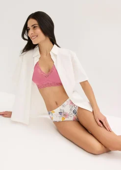 bonprix Lot de 4 slips Maxi coton|Femme Lingerie Coton|Bas