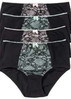 Femme bonprix Lingerie Coton|Bas|Lot de 4 slips maxi coton