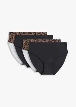 bonprix Lot de 4 slips Maxi invisibles en microfibre|Femme Sans Couture|Bas