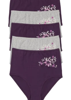 bonprix Lot de 5 slips taille haute|Femme Lingerie Coton|Bas