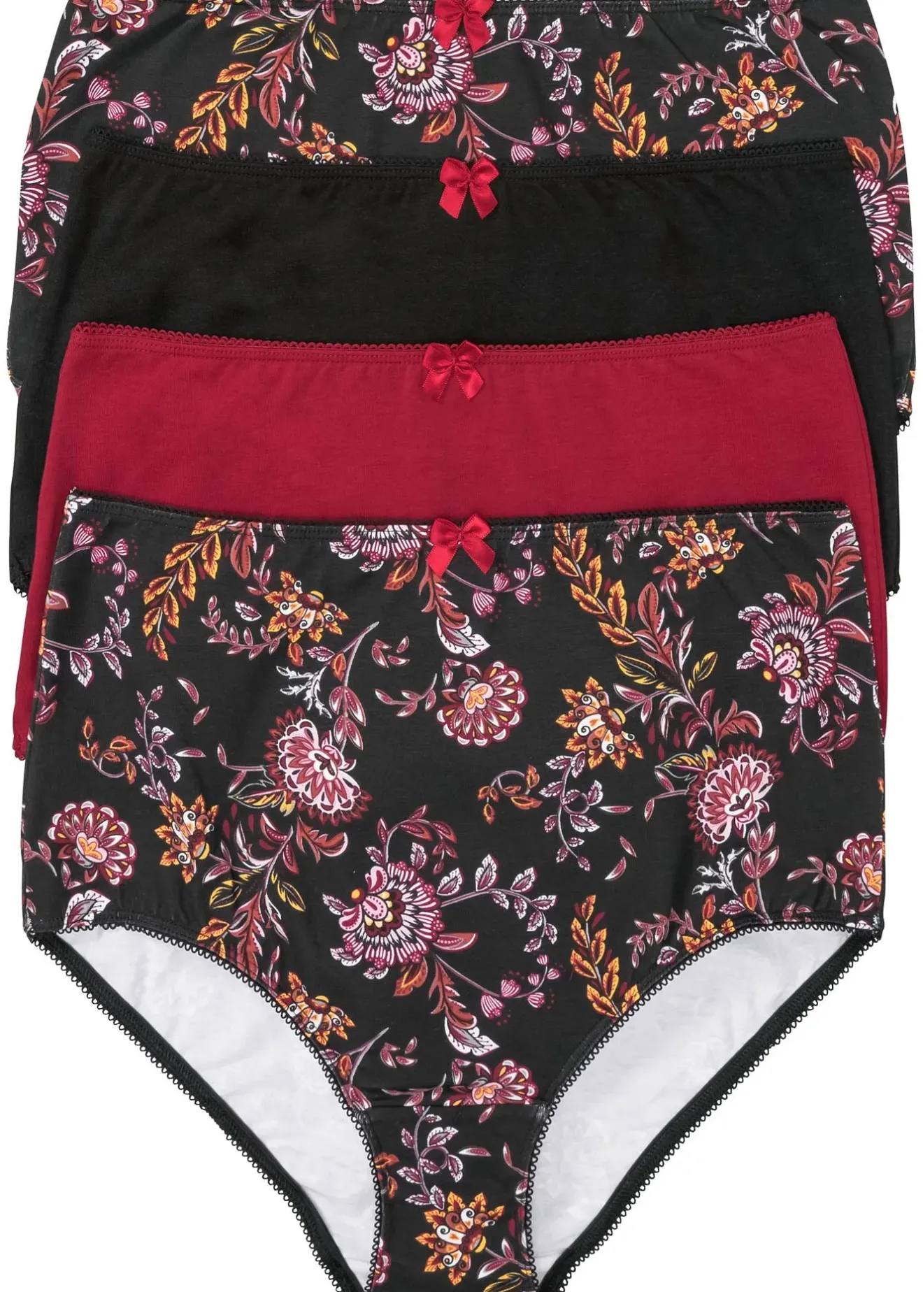 Femme bonprix Lingerie Coton|Bas|Lot de 4 slips taille haute coton