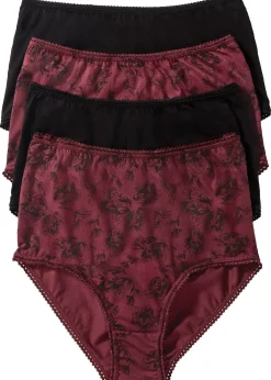 Femme bonprix Lingerie Coton|Bas|Lot de 4 slips taille haute coton