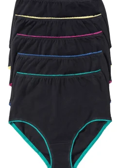 bonprix Lot de 5 slips taille haute|Femme Lingerie Coton|Bas