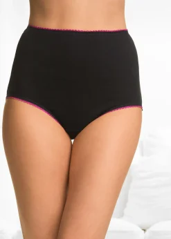bonprix Lot de 5 slips taille haute|Femme Lingerie Coton|Bas