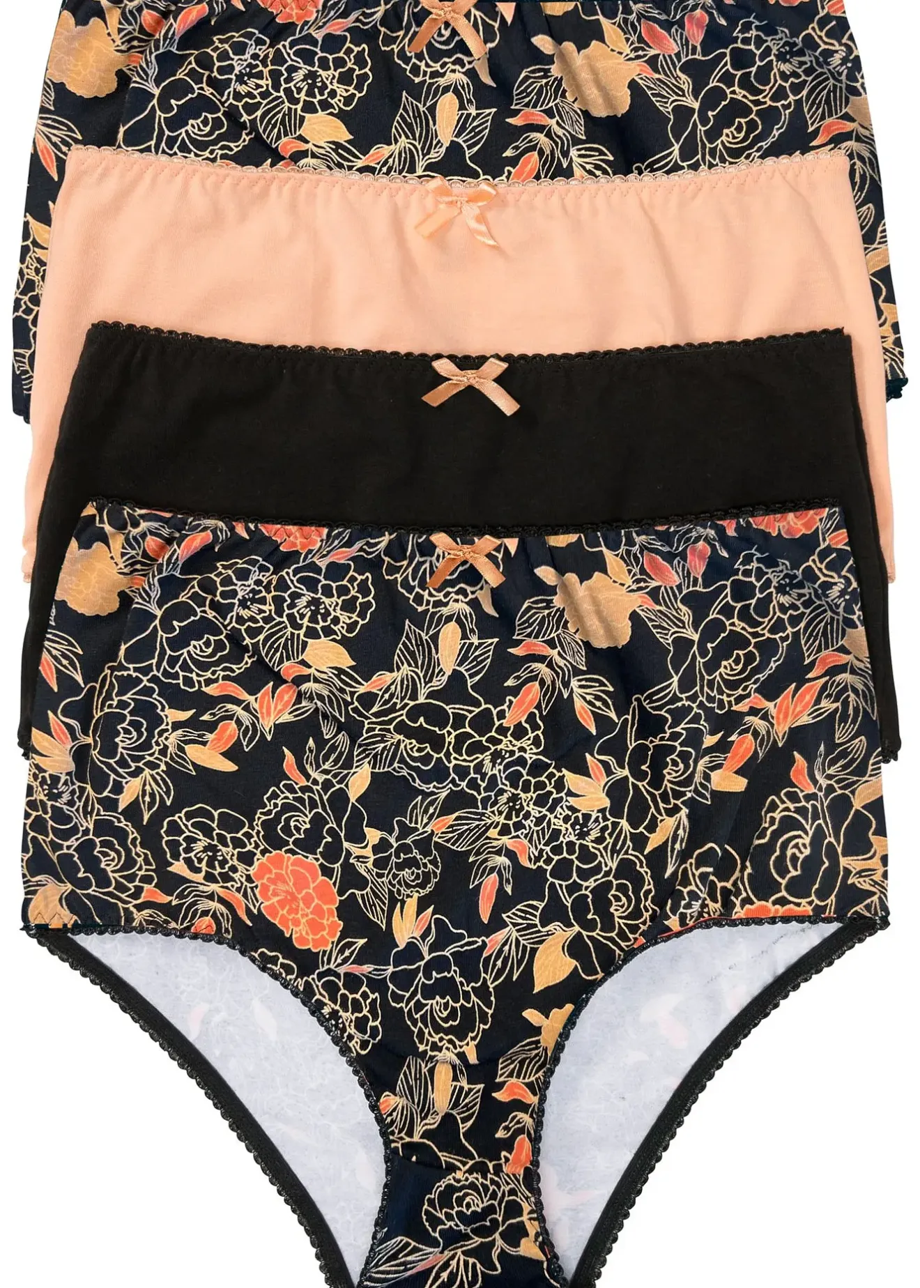 bonprix Lot de 4 slips taille haute|Femme Lingerie Coton|Bas