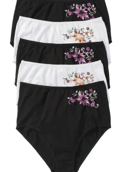 bonprix Lot de 5 slips taille haute|Femme Lingerie Coton|Bas