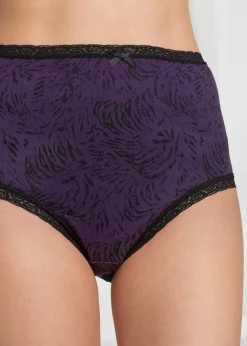 bonprix Lot de 5 slips taille haute|Femme Lingerie Coton|Bas