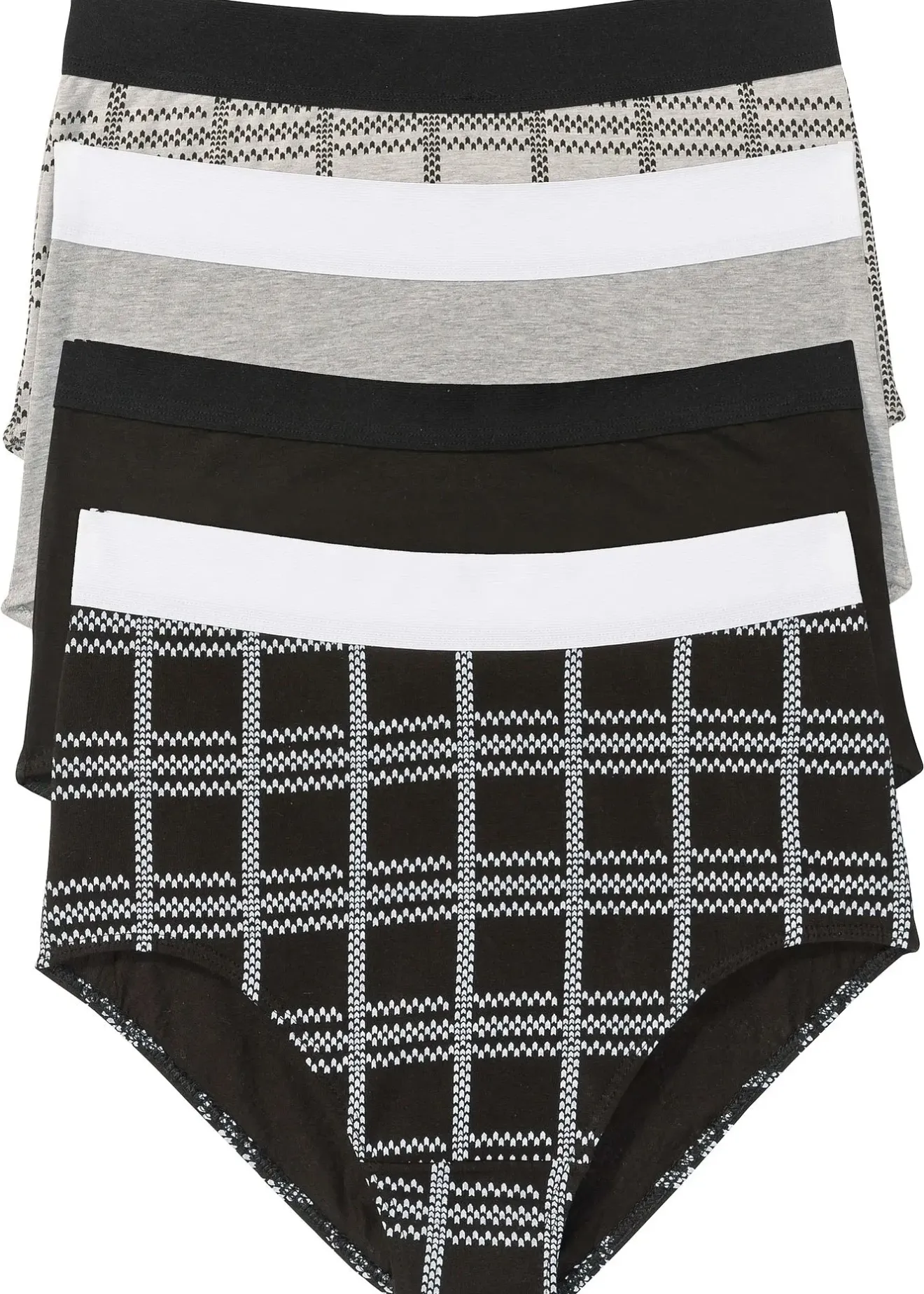 Femme bonprix Lingerie Coton|Bas|Lot de 4 slips taille haute coton