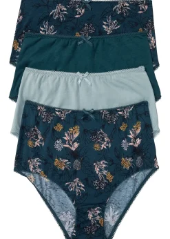 Femme bonprix Lingerie Coton|Bas|Lot de 4 slips taille haute coton