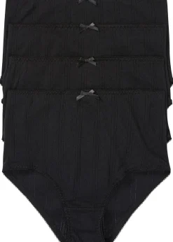 Femme bonprix Lingerie Coton|Bas|Lot de 4 slips taille haute en coton léger