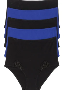 bonprix Lot de 5 slips taille haute|Femme Lingerie Coton|Bas