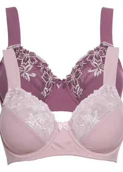 bonprix Lot de 2 soutiens-gorge à armatures et bretelles rembourrées|Femme Grands Bonnets D-H|Soutiens-Gorge