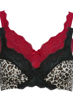 Femme bonprix Grands Bonnets D-H|Soutiens-Gorge|Lot de 2 soutiens-gorge à armatures et dentelle