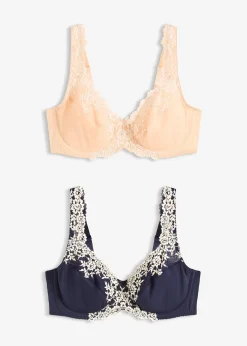 bonprix Lot de 2 soutiens-gorge à armatures et dentelle|Femme Dessous|Soutiens-Gorge
