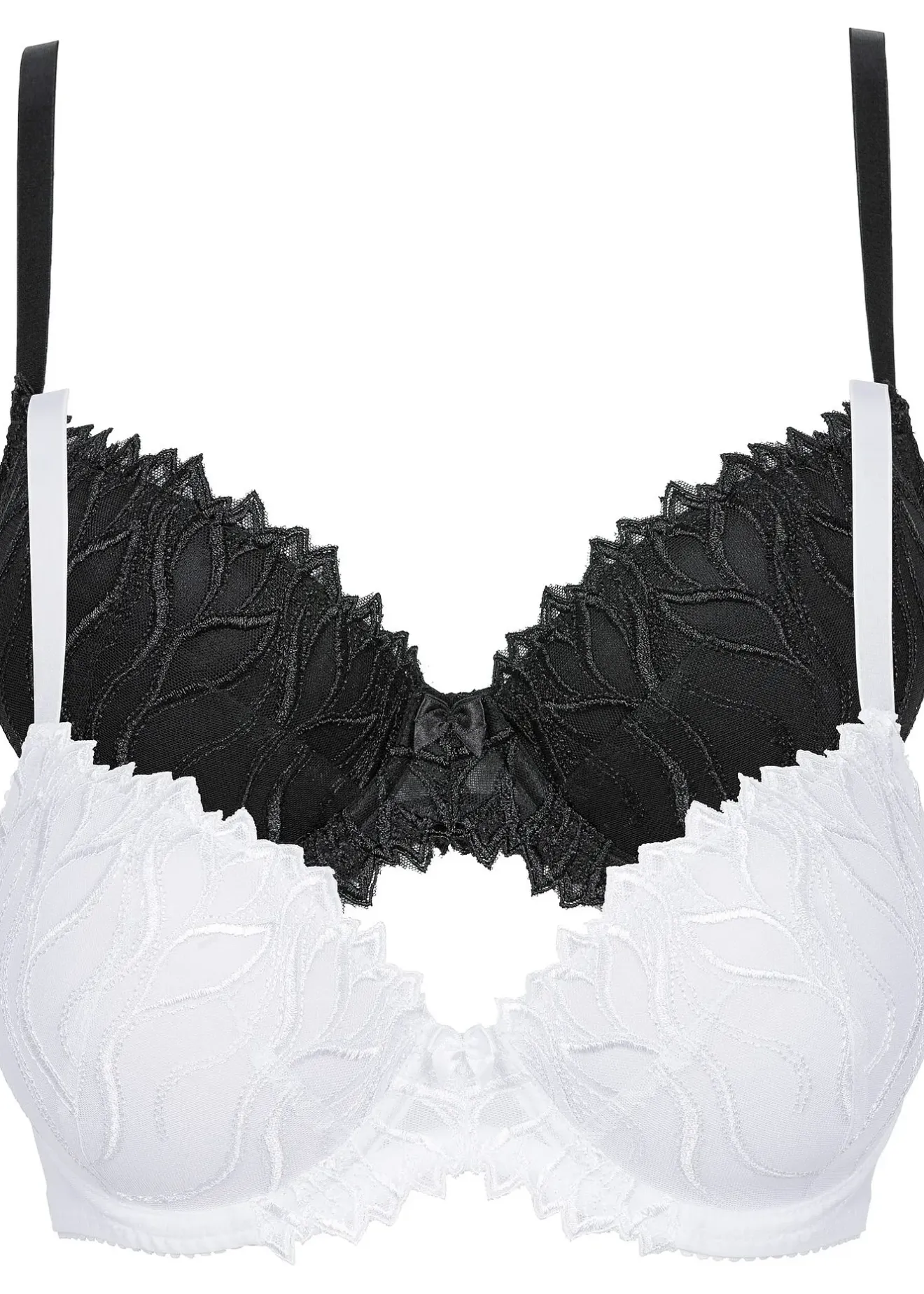 Femme bonprix Dessous|Soutiens-Gorge|Lot de 2 soutiens-gorge à coques et broderies