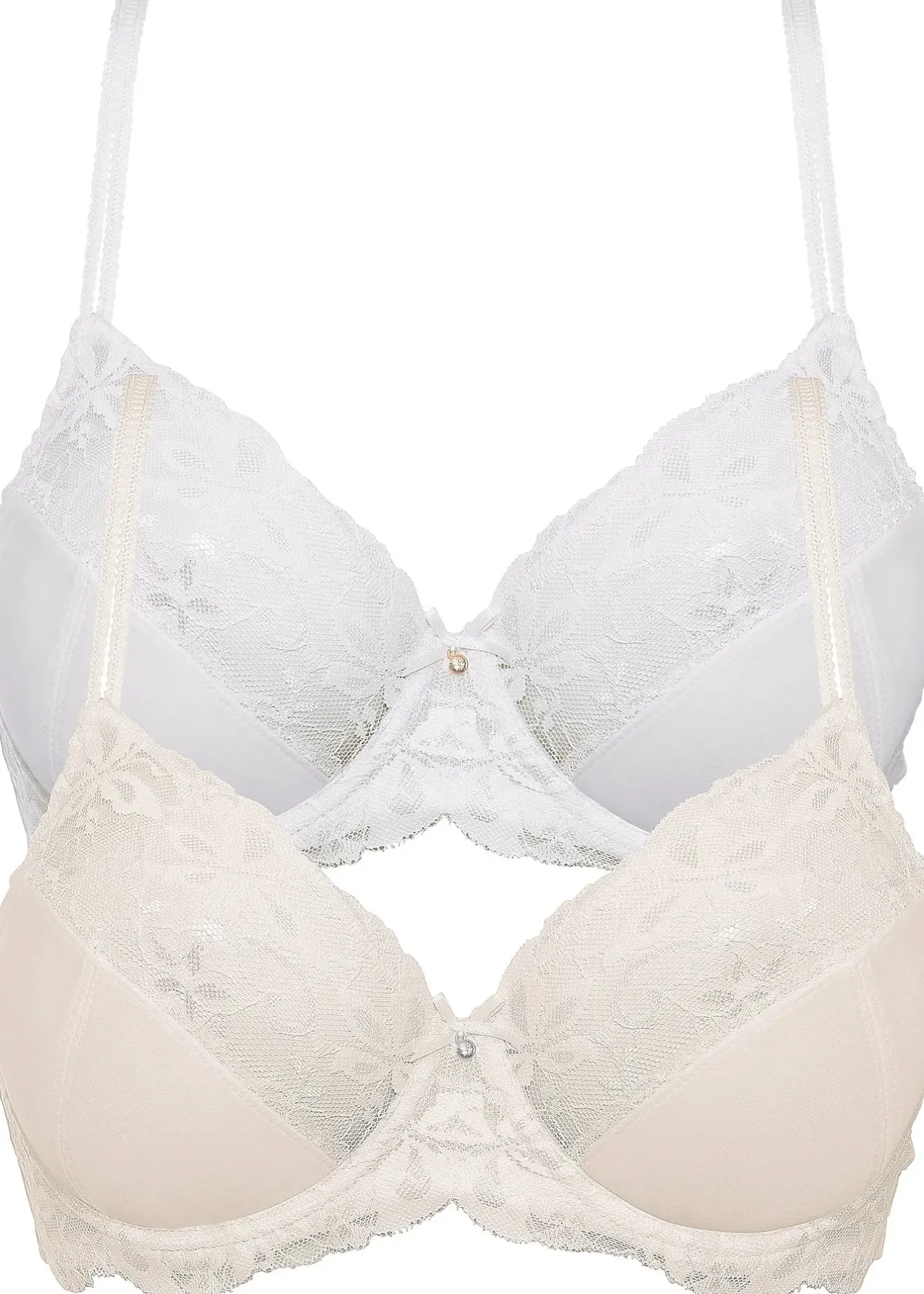 bonprix Lot de 2 soutiens-gorge avec dentelle|Femme Grands Bonnets D-H|Dessous