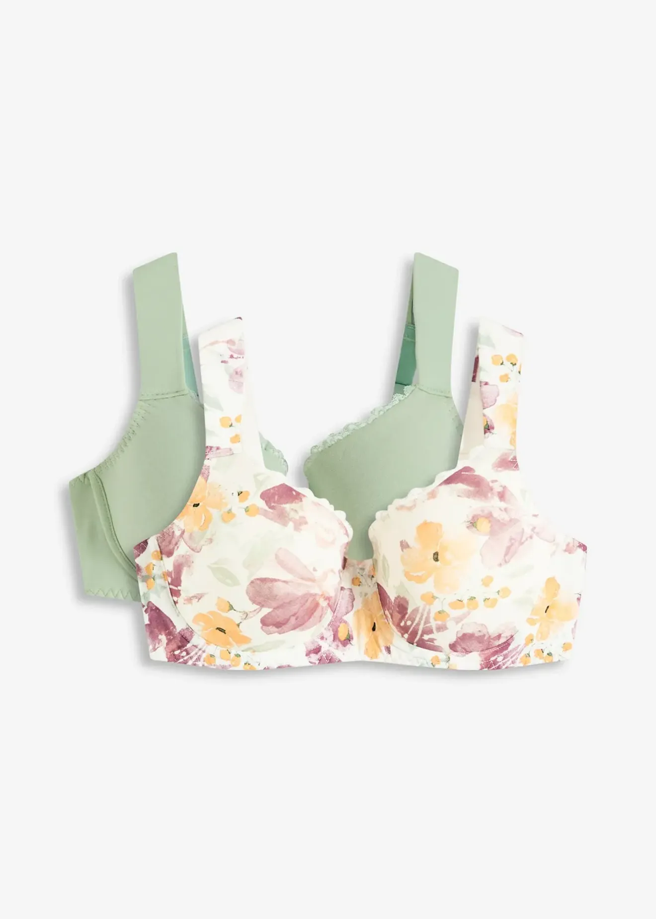 bonprix Lot de 2 soutiens-gorge coton à coques et armatures|Femme Grands Bonnets D-H|Lingerie Coton