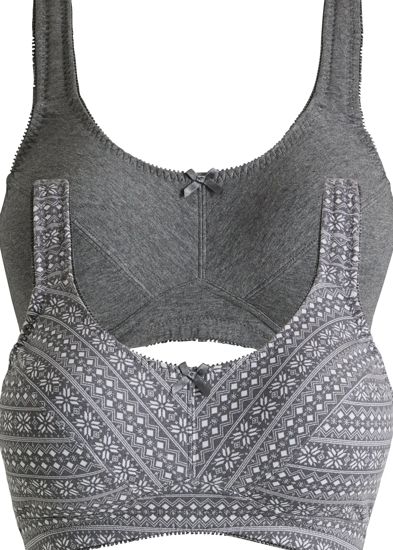 bonprix Lot de 2 soutiens-gorge coton sans armatures|Femme Lingerie Coton|Soutiens-Gorge