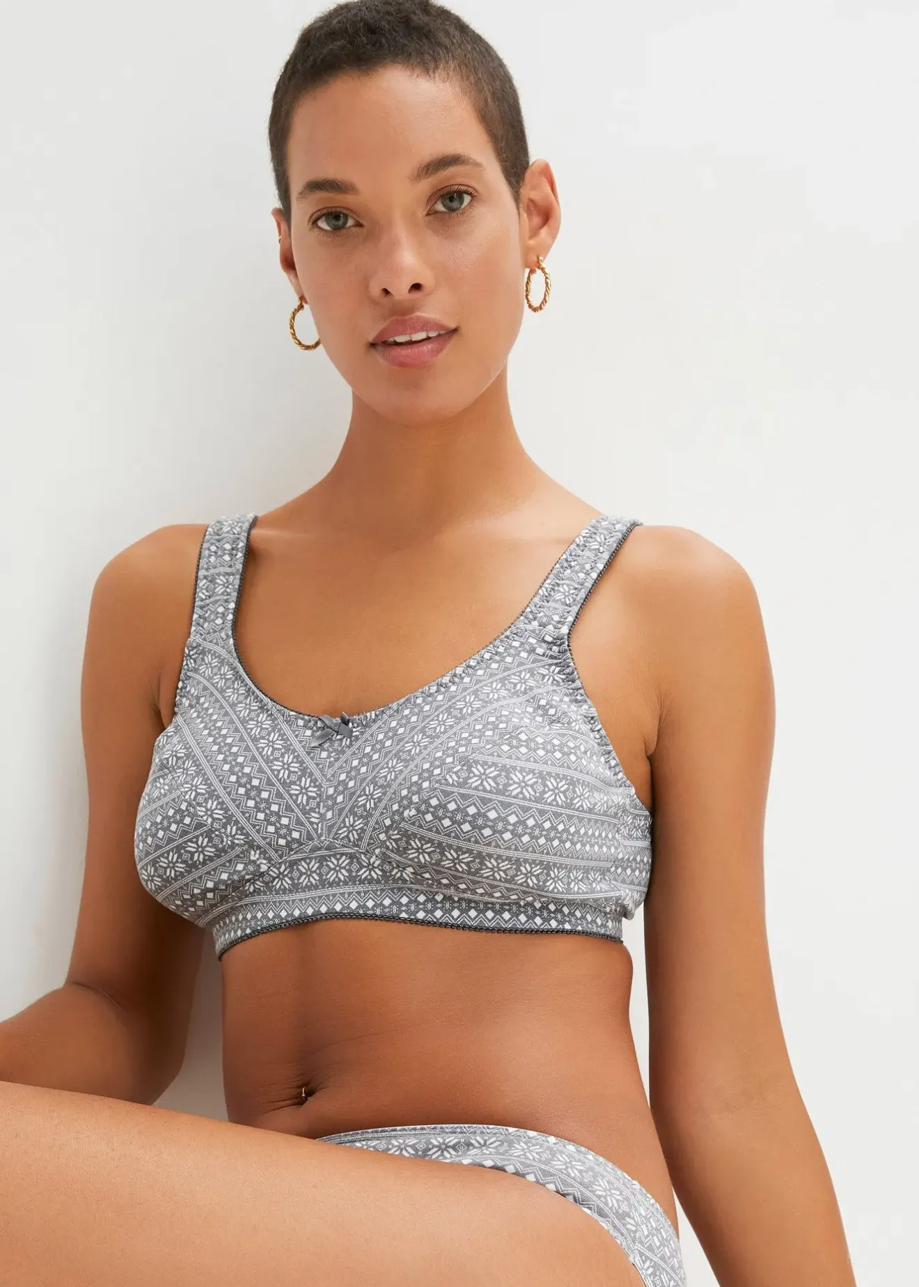 bonprix Lot de 2 soutiens-gorge coton sans armatures|Femme Lingerie Coton|Soutiens-Gorge