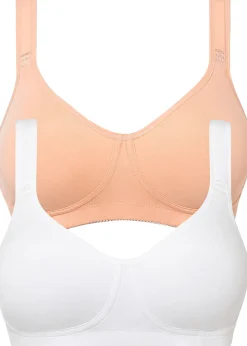 Femme bonprix Grands Bonnets D-H|Lot de 2 soutiens-gorge coton moulés sans armatures