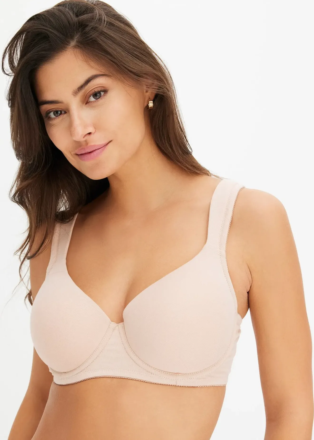 bonprix Lot de 2 soutiens-gorge coton à coques et armatures|Femme Sans Couture|Lingerie Coton