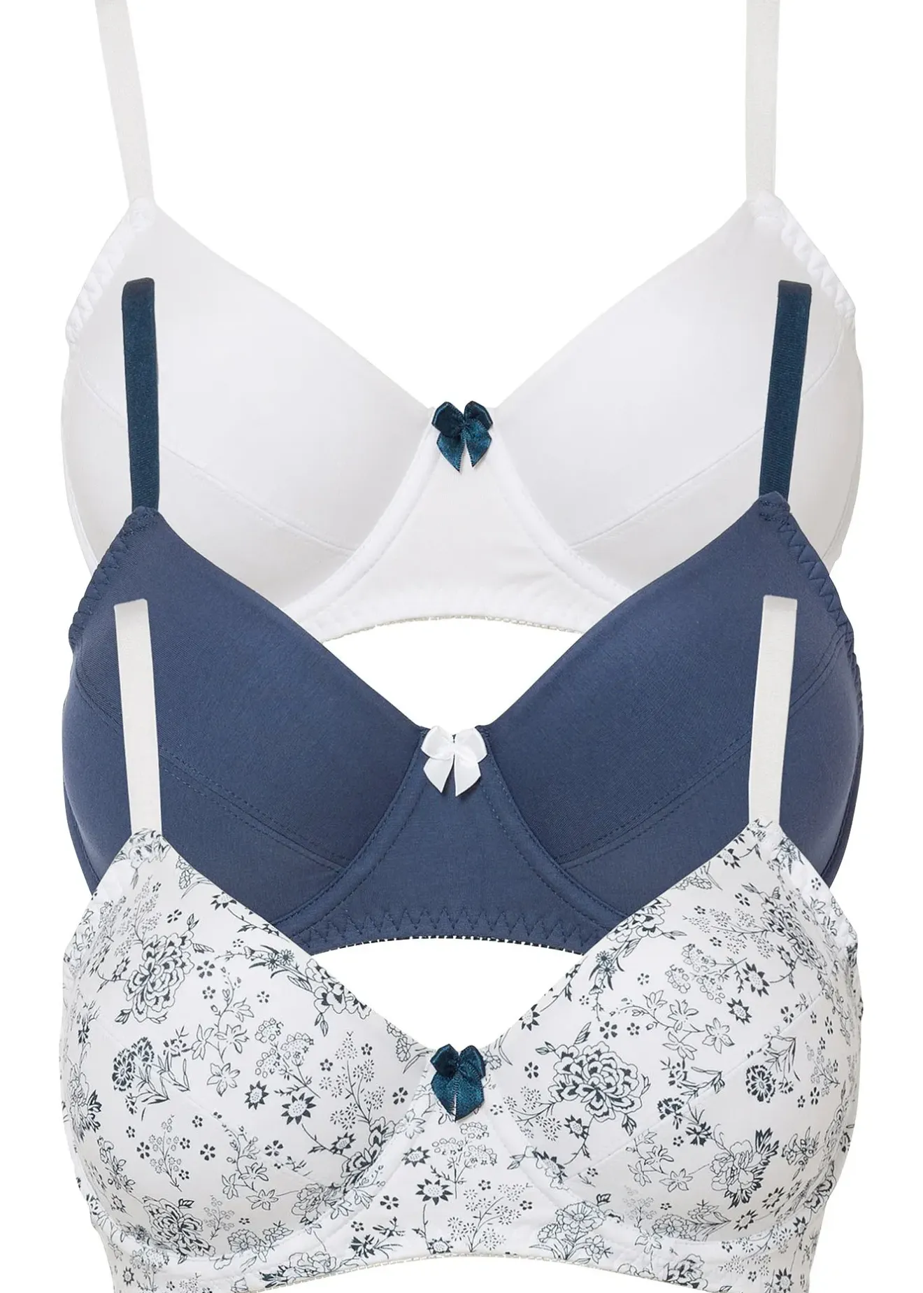 bonprix Lot de 3 soutiens-gorge coton à armatures|Femme Lingerie Coton|Soutiens-Gorge