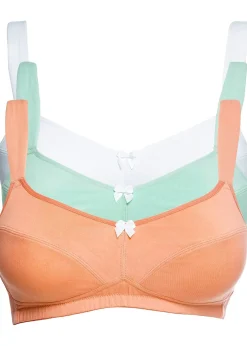 Femme bonprix Grands Bonnets D-H|Lot de 3 soutiens-gorge coton sans armatures