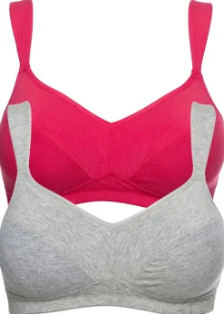 bonprix Lot de 2 soutiens-gorge coton sans armatures|Femme Basiques|Lingerie Coton
