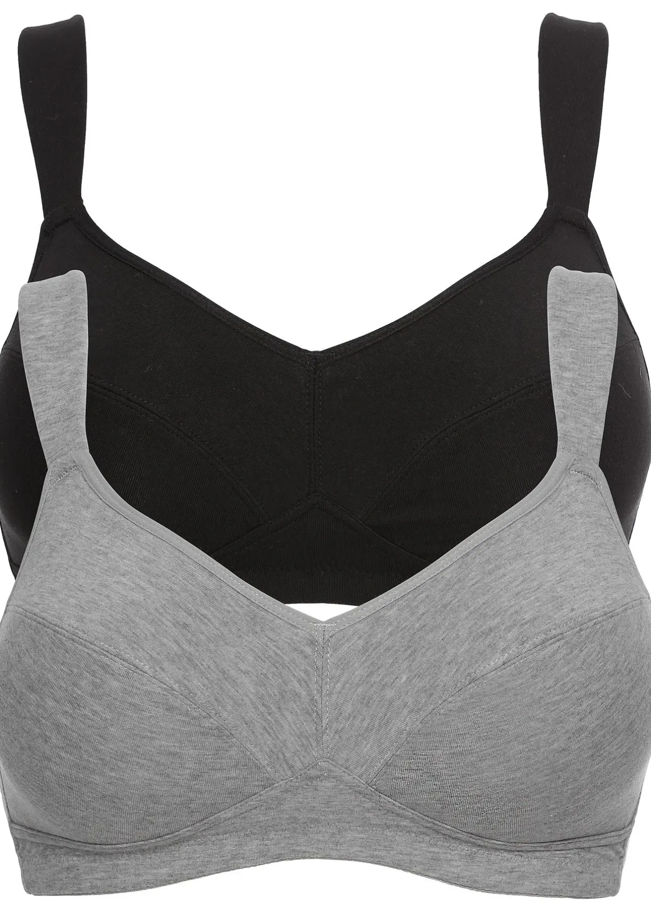 bonprix Lot de 2 soutiens-gorge coton sans armatures|Femme Basiques|Lingerie Coton