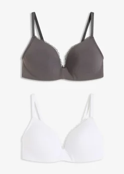 Femme bonprix Basiques|Lingerie Coton|Lot de 2 soutiens-gorge coton à coques sans armatures