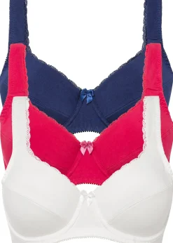 bonprix Lot de 3 soutiens-gorge coton à armatures|Femme Basiques|Lingerie Coton