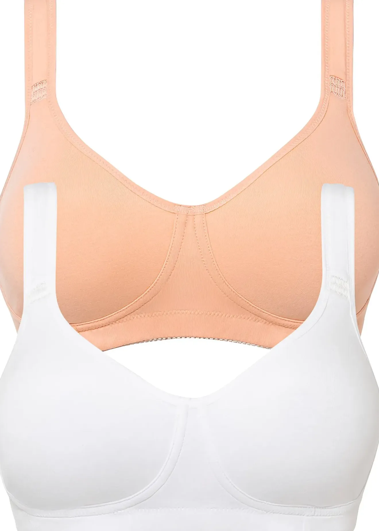 bonprix Lot de 2 soutiens-gorge coton moulés sans armatures|Femme Basiques|Lingerie Coton