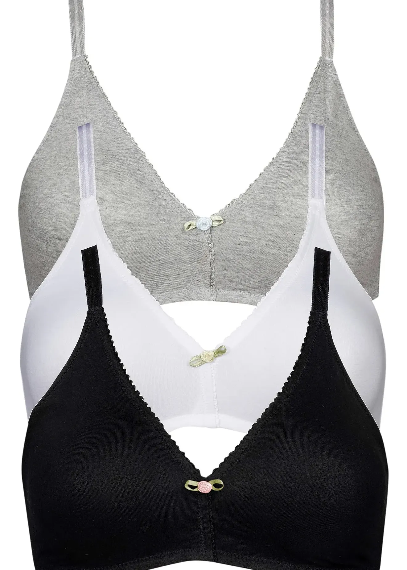 bonprix Lot de 3 soutiens-gorge coton sans armatures|Femme Basiques|Lingerie Coton