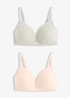 bonprix Lot de 2 soutiens-gorge coton à coques sans armatures|Femme Lingerie Coton|Soutiens-Gorge