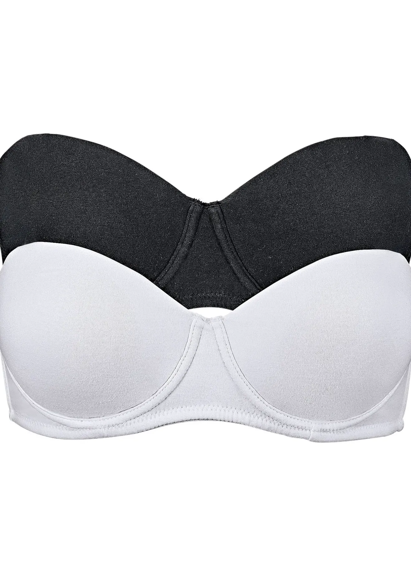 bonprix Lot de 2 soutiens-gorge coton multi-positions à armatures|Femme Grands Bonnets D-H|Basiques