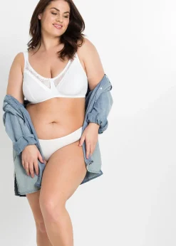 bonprix Lot de 2 soutiens-gorge coton sans armatures|Femme Grands Bonnets D-H|Basiques