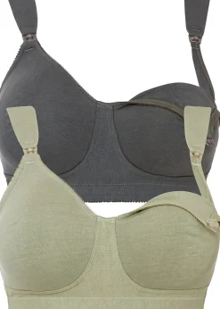Femme bonprix Grands Bonnets D-H|Maternité|Lot de 2 soutiens-gorge d’allaitement coton sans armatures
