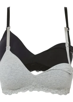Femme bonprix Maternité|Lingerie Coton|Lot de 2 soutiens-gorge d'allaitement sans armatures avec coton