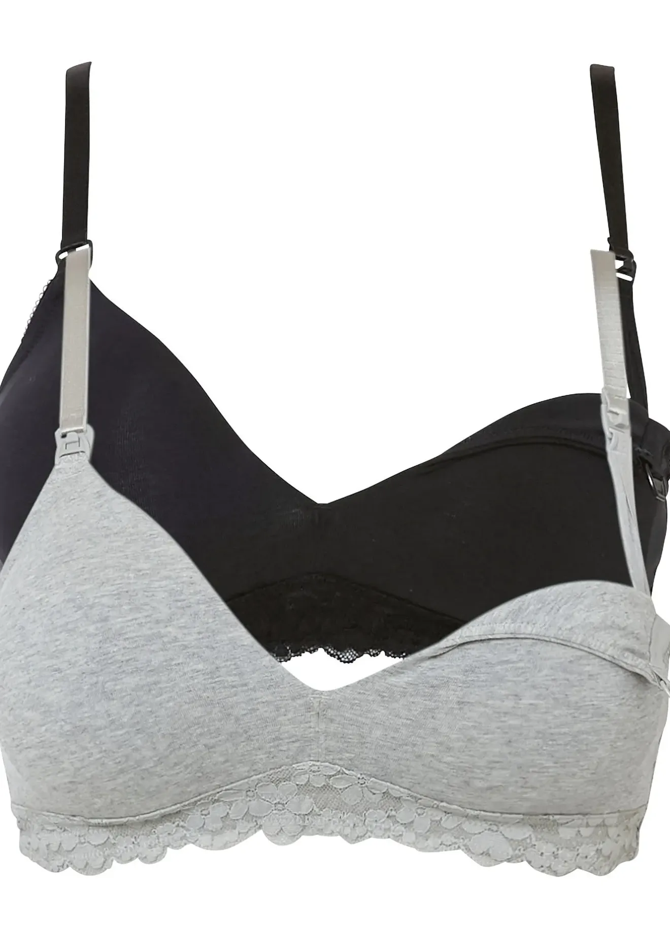 Femme bonprix Maternité|Lingerie Coton|Lot de 2 soutiens-gorge d'allaitement sans armatures avec coton